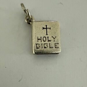 James Avery Silver Holy Bible Charm with Cross